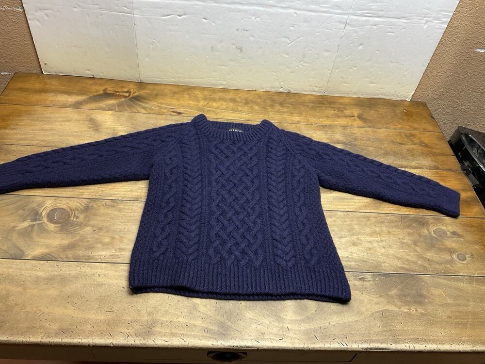Filson Fisherman Sweater Navy Blue %100 Pure New Wool Size XS